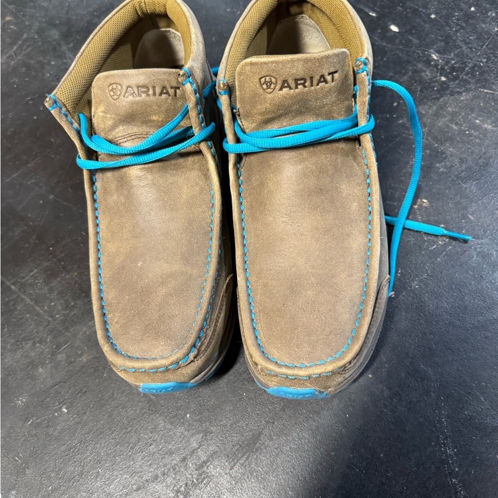 Ariat Men's Brown Loafers with Blue Laces